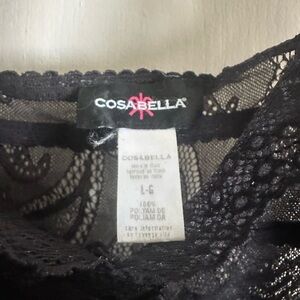 Cosabella Size L Black Sheer Floral Lace Lingerie/nightgown